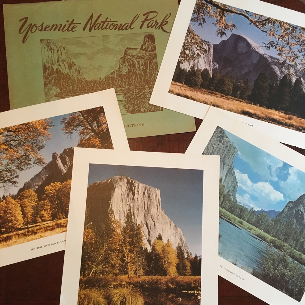 Yosemite National Park Photo prints. Vintage set. National Park Memorabilia gift